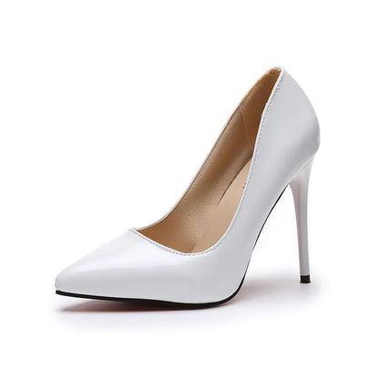 Rubber Pointed Toe High Heels with Thin Heel