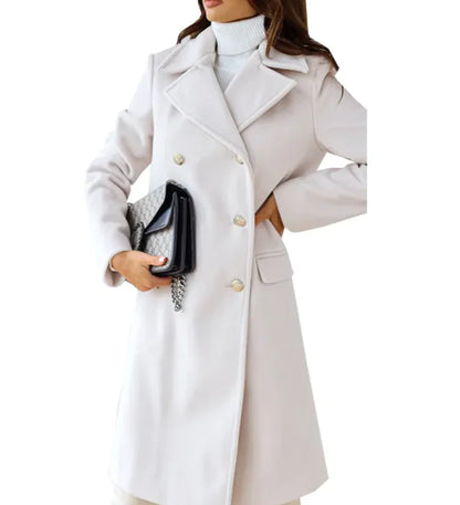 Women's  Long Sleeve Woolen Coat