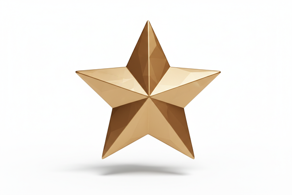 etoile 3D avec le shadow avec un arriere plan blanche 