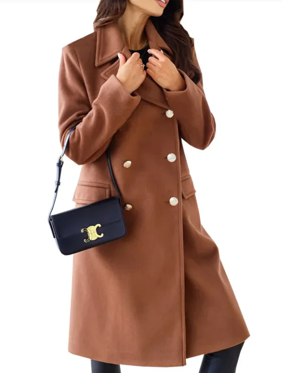 Women's  Long Sleeve Woolen Coat