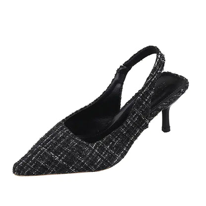 Blue Pointed Toe High Heels Slingbacks for Women